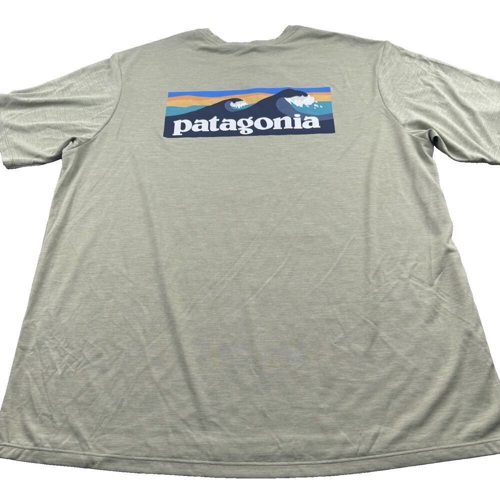 Patagonia Capilene Cool Daily T-Shirt Boardshort Logo Men's L  Gumtree Green NEW
